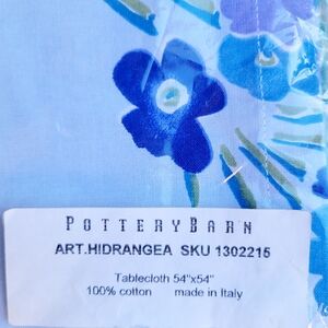 Pottery Barn Art Hydrangea Tablecloth 54" x 54" - New in Package